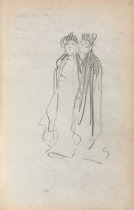 Italský náčrtník: Dvě stojící ženy strana 4, 1898-1899. od Maurice Brazil Prendergast
