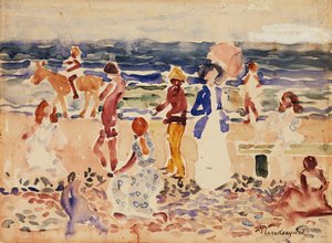 Na pláži, cca 1920-23 od Maurice Brazil Prendergast