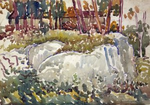 Rocks, Maine, ca. 1913-1915. od Maurice Brazil Prendergast