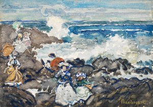 Skály, vlny a postavy od Maurice Brazil Prendergast
