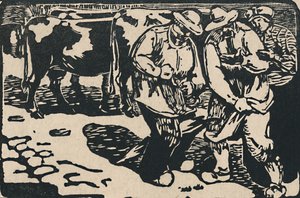 Trh v Auvergne – z Au Pied Des Puys, 1919 od Maurice Busset