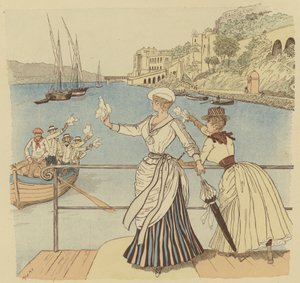 Monte Carlo, loučení s rybáři od Maurice Charles Mathieu Bonvoisin