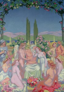 V přítomnosti bohů uděluje Jupiter Psyche nesmrtelnost a slaví její sňatek s Cupidem, 1908 od Maurice Denis