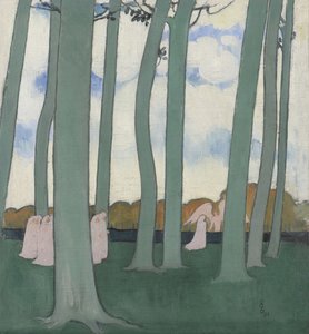 Krajina se zelenými stromy nebo buky v Kerduel, 1893. od Maurice Denis