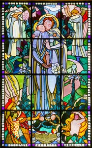 Muzeum Maurice Denise, Saint Germain en Laye, Francie, Maurice Denis, panenské a dětské vitráže (vitráže) od Maurice Denis