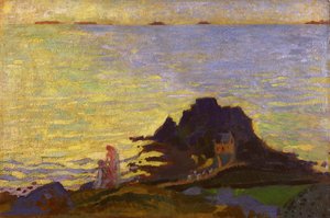 Matka a dítě nad skalnatým výchozem (olej na kartě) od Maurice Denis