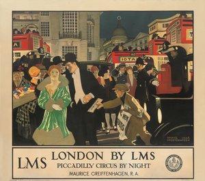 Londýn od LMS, Piccadilly Circus v noci