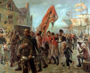 Soukromníci v roce 1806 - olej na plátně od Maurice Orange, konec 19. století.