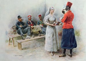 Oblíbená sestra se Zouaves a vojáky během první světové války, 1915