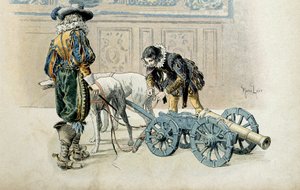 Historie Francie: Přestože se Ludvík XIII. prohlásil za majora, pokračuje ve svých dětských hrách se svým oblíbeným Charlesem d