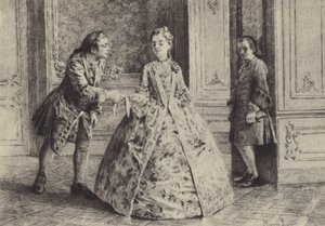 Ilustrace ke knize III Vyznání Jean-Jacquese Rousseaua (rytina) od Maurice Leloir