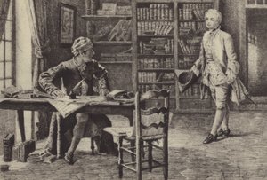 Ilustrace ke knize IX Vyznání Jean-Jacquese Rousseaua (rytina) od Maurice Leloir