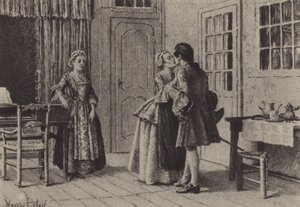 Ilustrace ke knize V. Vyznání Jean-Jacquese Rousseaua (rytina) od Maurice Leloir
