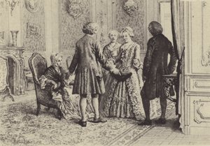 Ilustrace ke knize XI Vyznání Jean-Jacquese Rousseaua (rytina) od Maurice Leloir