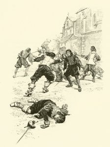 Ilustrace pro Tři mušketýry (rytina) od Maurice Leloir