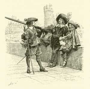 Ilustrace pro Tři mušketýry (rytina) od Maurice Leloir