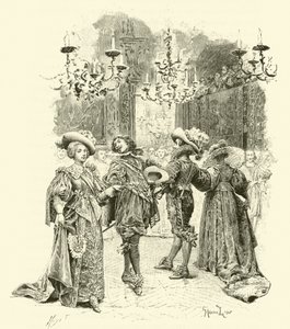 Ilustrace pro Tři mušketýři (rytina) od Maurice Leloir