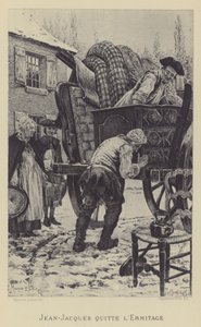 Jean-Jacques opouští Ermitáž (hlubotisk) od Maurice Leloir