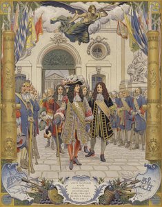 Král Ludvík XIV. a otevření hotelu Royal Des Invalides od Maurice Leloir