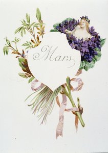 Březen „Píseň měsíce“ od Jérôma Douceta, ilustrace - Maurice Leloir, ed. Remeš 1904. L. Michaud od Maurice Leloir