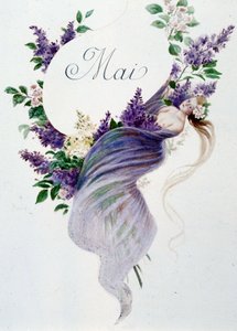 květen „“La Chanson du mois”” od Jérôma Douceta, ilustrace - Maurice Leloir, ed. Remeš 1904. L. Michaud od Maurice Leloir