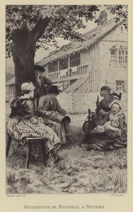 Povolání Rousseaua v Motiers (hlubotisk) od Maurice Leloir