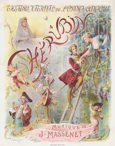 Premiéra plakátu k opeře Chérubin od Julese Masseneta, 1905. od Maurice Leloir