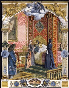 Uvádí jeho hospodyně, Madame de Ventadour (Charlotte de la Mothe Houdancourt od Maurice Leloir