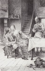 Scéna z Manon Lescaut (rytina) od Maurice Leloir