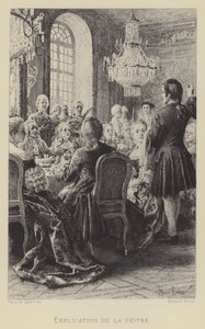 Vysvětlení motta (hlubotisk) od Maurice Leloir