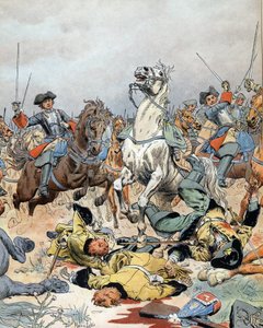 Válka o španělské dědictví: poslední útok francouzské kavalérie v bitvě u Malplaquet (Belgie) 11. od Maurice Leloir
