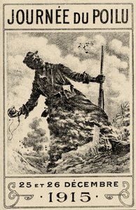 Francouzský propagandistický plakát z první světové války "Hairy Day". 25. a 26. prosince 1915", hospod. 1915 (barevné lito)
