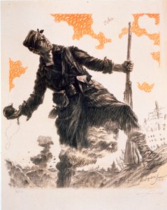 Francouzský propagandistický plakát z první světové války Den chlupatých. 25.-26.12.1915, hospoda. 1915
