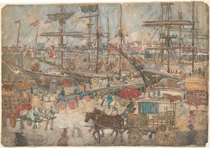 Doky ve východním Bostonu od Maurice Brazil Prendergast