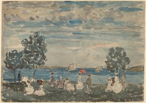Postavy na pláži od Maurice Brazil Prendergast