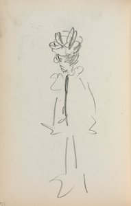 Italský skicák: Stojící žena 3/4 pohledu (strana 126) od Maurice Prendergast