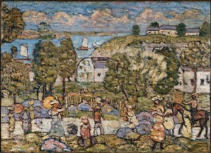Krajina poblíž Nahantu od Maurice Prendergast