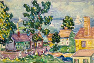 Pobřežní vesnice v Nové Anglii od Maurice Prendergast