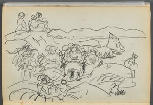 Skicář - Hotel Granite Shore, Rockport, strana 096: Picnickners od Maurice Prendergast