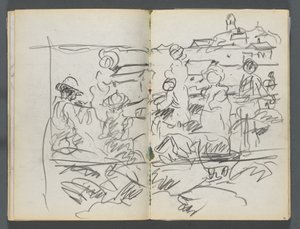 Skicář, The Dells, č. 127, strana 098 a 99: Figury v krajině od Maurice Prendergast