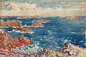 Skalnaté mořské pobřeží od Maurice Prendergast