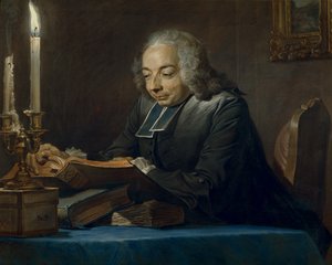 Abbe Jean-Jacques Huber, 1742 (pastel) od Maurice Quentin de La Tour