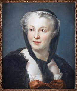 Portrét romanopisce Francoise de Graffigny (1695-1758) par La Tour, Maurice Quentin de (1704-1788). Pastel na plátně, rozměr : 46,5x38, , Soukromá sbírka od Maurice Quentin de La Tour