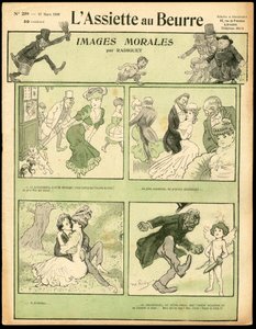 Obálka „L’Assiette au Beurre“, číslo 259, satirická barva od Maurice Radiguet