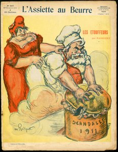 Obálka „L’Assiette au Beurre“, číslo 557, satirický v barvách od Maurice Radiguet