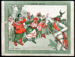 Ilustrace Maurice Radigueta (1866-1941) v Mode v Německu, ca. 1915 - Poslední úsilí - Válka 14-18, Německo Prusko, Móda, Triplice - Vilém II. od Maurice Radiguet