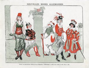 Ilustrace Maurice Radigueta (1866-1941) v Mode v Německu, ca. 1915 - Nové německé režimy - Válka 14-18, Německo Prusko, Turecko, Móda, Triplice - Ženy od Maurice Radiguet
