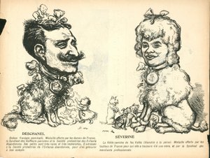 Máslový talíř, číslo 191, satirický v barvách od Maurice Radiguet