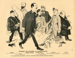 Máslový talíř, číslo 229, satirický v barvách od Maurice Radiguet