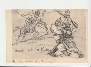 Pohlednice, satirická v N & B od Maurice Radiguet
